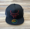 “ ALAN “ | MEN CAP BULL HEAD TORO BRAVO BLACK / RED LOST CALF |