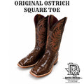“ ALEJANDRO “ IRON SPUR ORIGINAL OSTRICH SQUARE TOE WESTERN BOOTS
