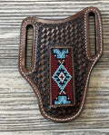 “ THOMAS “ | IRON SPUR WESTERN CO.  KNIFE SHEATH WESTERN TOOLED LEATHER  BEADED