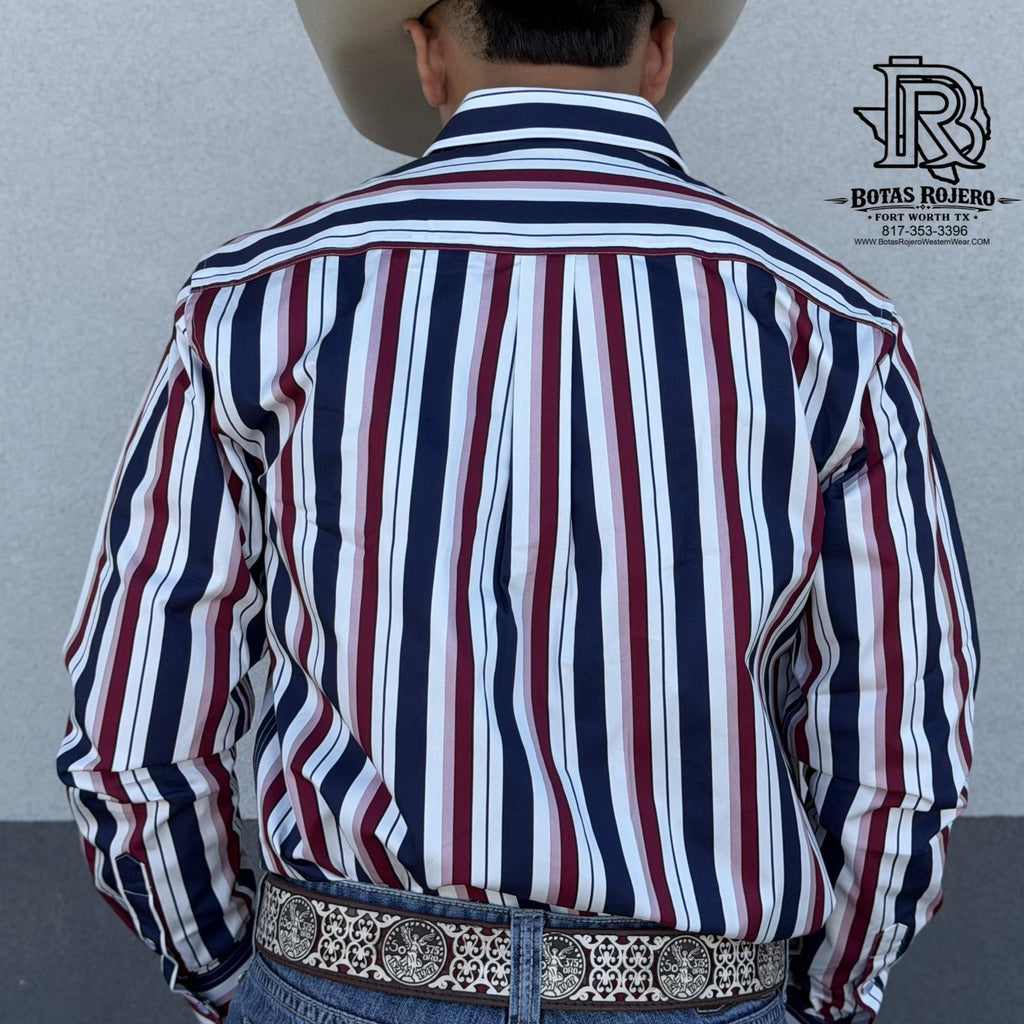 Waylon  | Iron Spur Men’s Western Long Sleeve  Strip Shirt