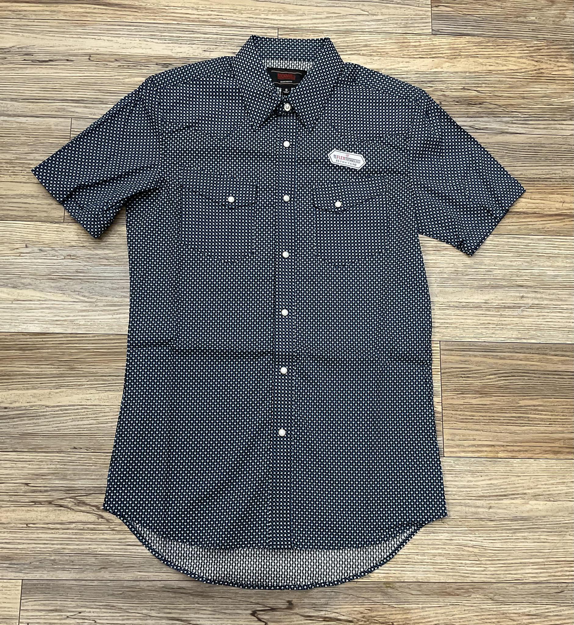‘’Alexander’’ Mens Rock & Roll Caribbean short Sleeve Snap Shirt | BMN3S07157