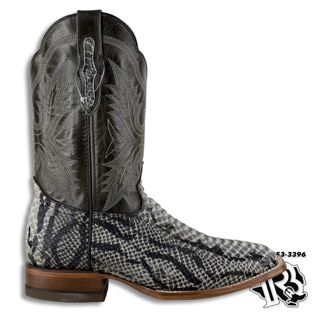 -PYTHON NATURAL PRINT | MEN SQUARE TOE WESTERN COWBOY BOOTS