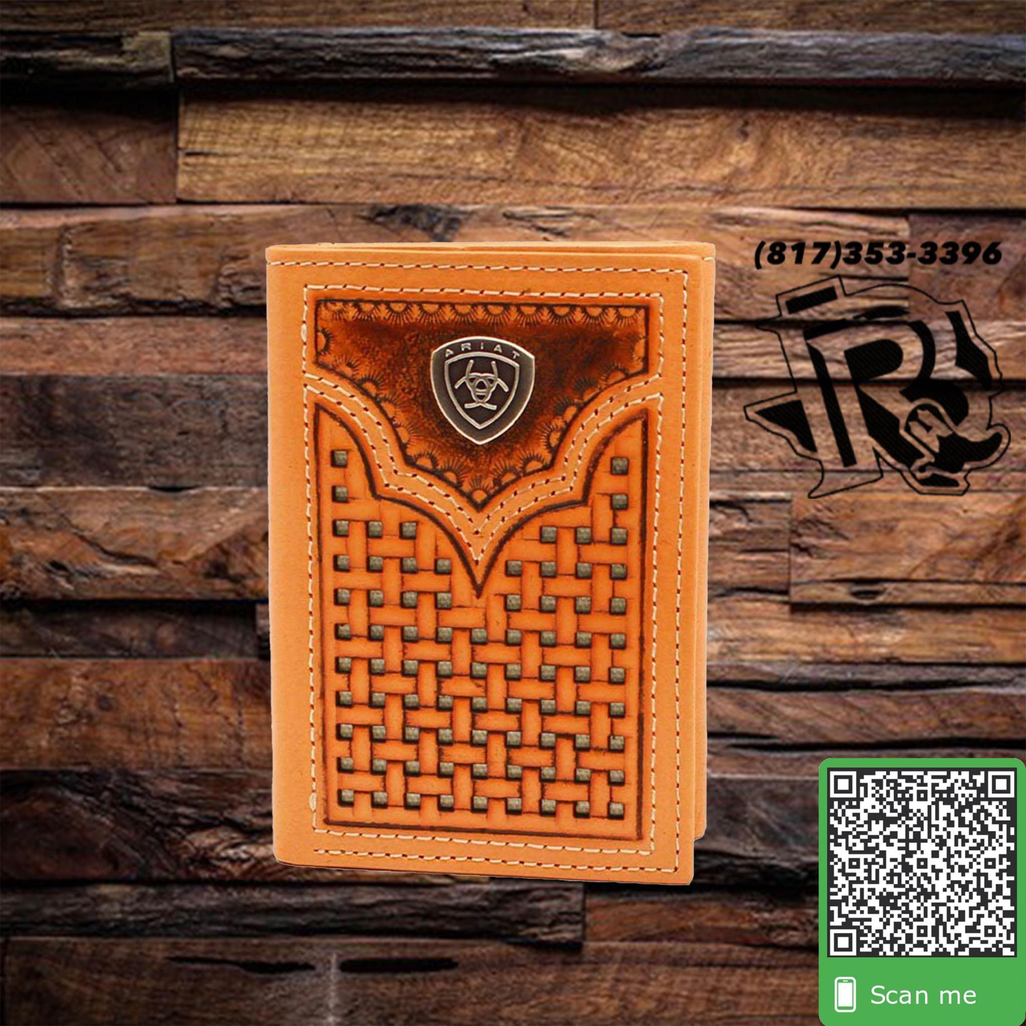Ariat | Mens Western Wallet Trifold Basketweave