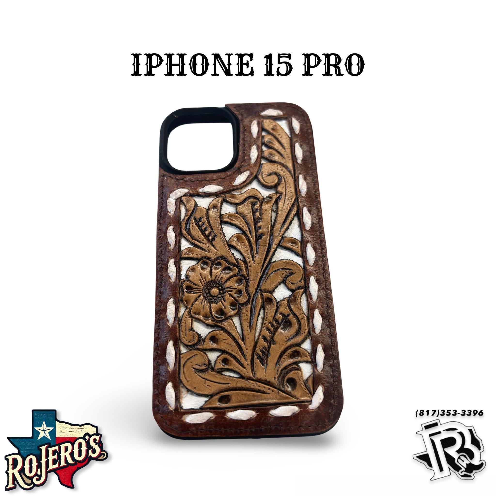 “ GARRETT “ | IPHONE 15 PRO TOOLED LEATHER PHONE CASE
