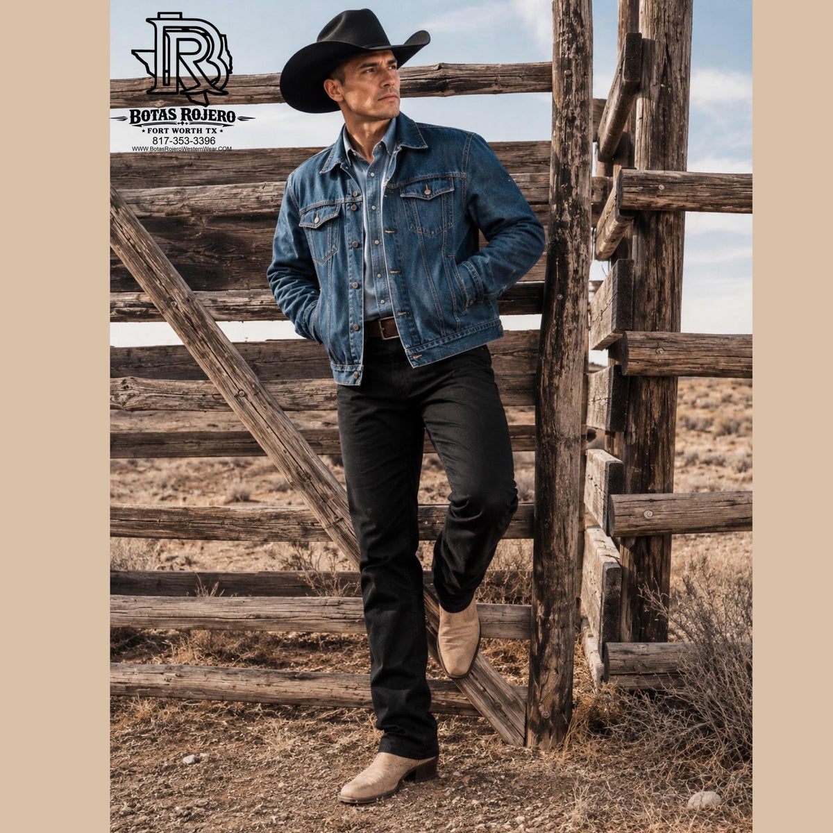 CH-01|CHINO PANTS  STRAIGHT IRON SPUR BLACK WESTERN MEN JEAN