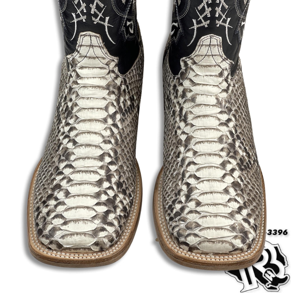 “ Broken Arrow “ | ORIGINAL SNAKE PYTHON MEN NATURAL WESTERN SQUARE TOE BOOTS