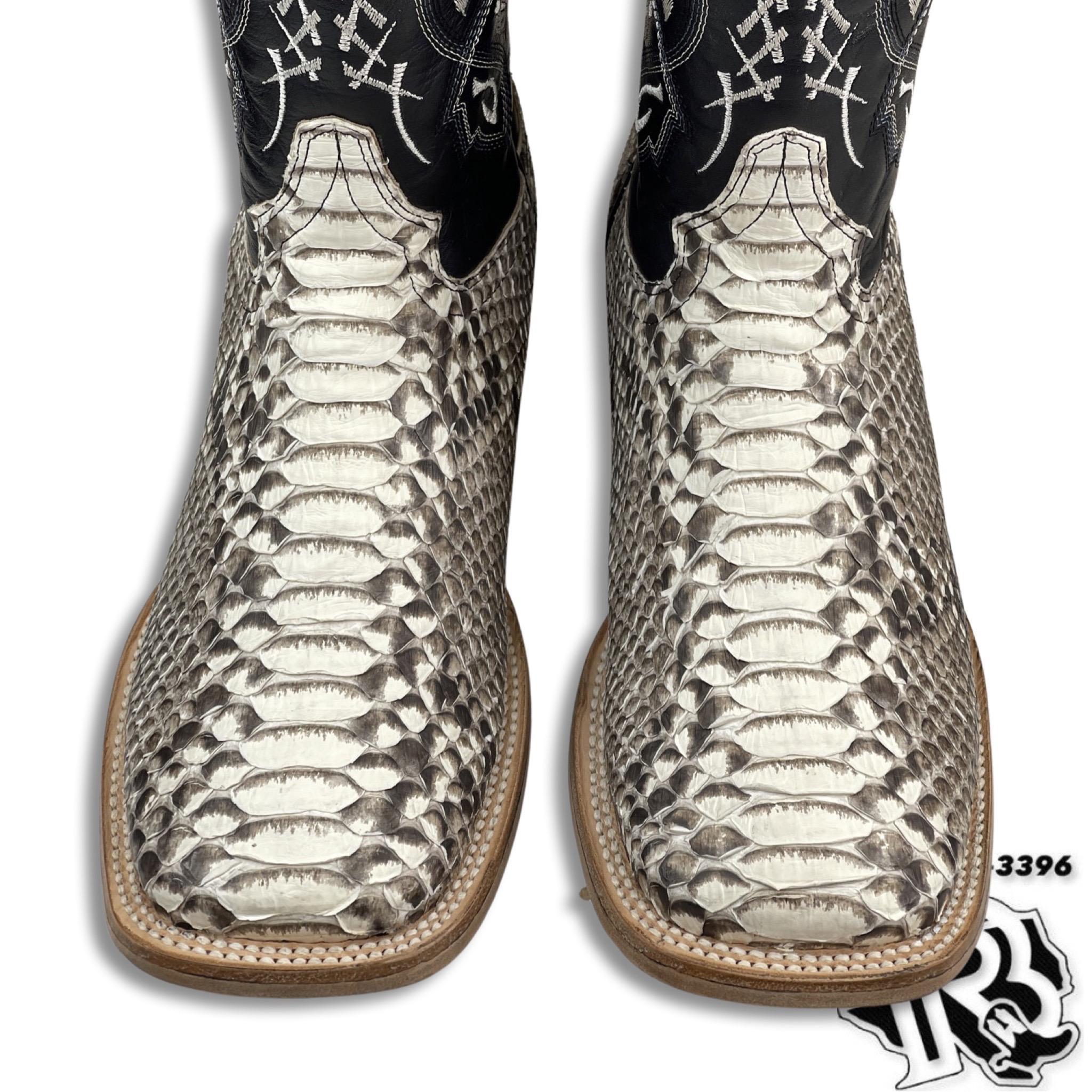 “ Broken Arrow “ | ORIGINAL SNAKE PYTHON MEN NATURAL WESTERN SQUARE TOE BOOTS