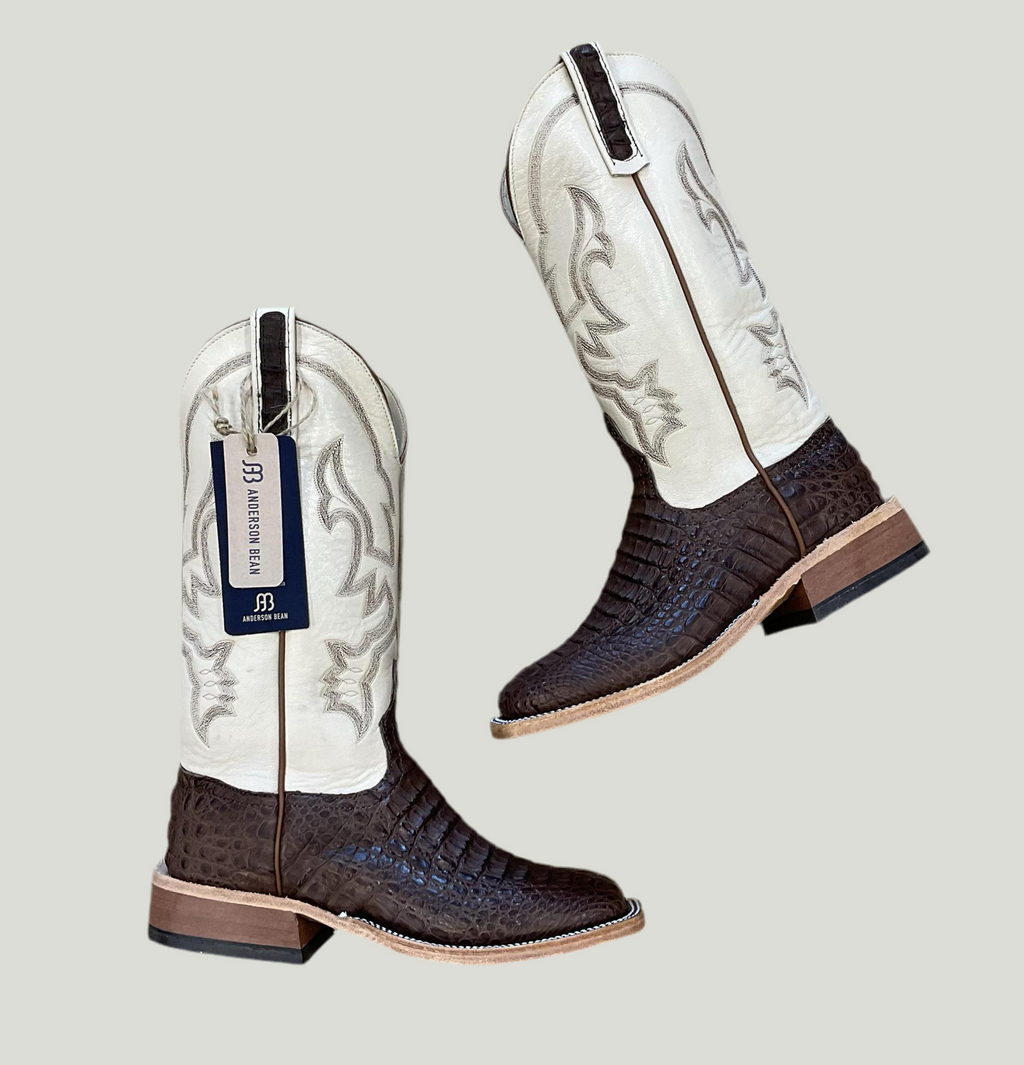 ‘’LUKA’’ ANDERSON BEAN CHOCOLATE LUX CAIMAN HORNBACK CAIMAN MEN WESTERN BOOTS| 338187