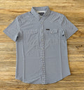 Mens PANHANDLE  Short Sleeve 2 pkt Geo Woven Snap Blue Shirt | TMN3S04287
