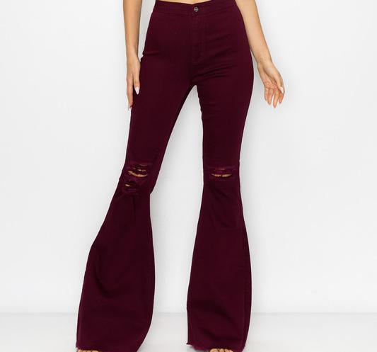 Katie  Burgundy Bell Bottoms