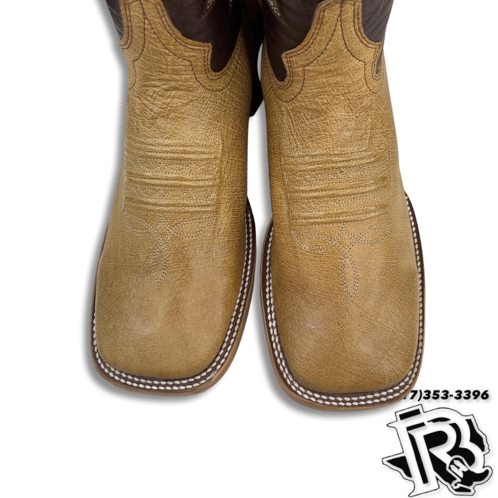 ORIGINAL SOFT OSTRISH | MEN UMBER WESTERN SQUARE TOE BOOTS