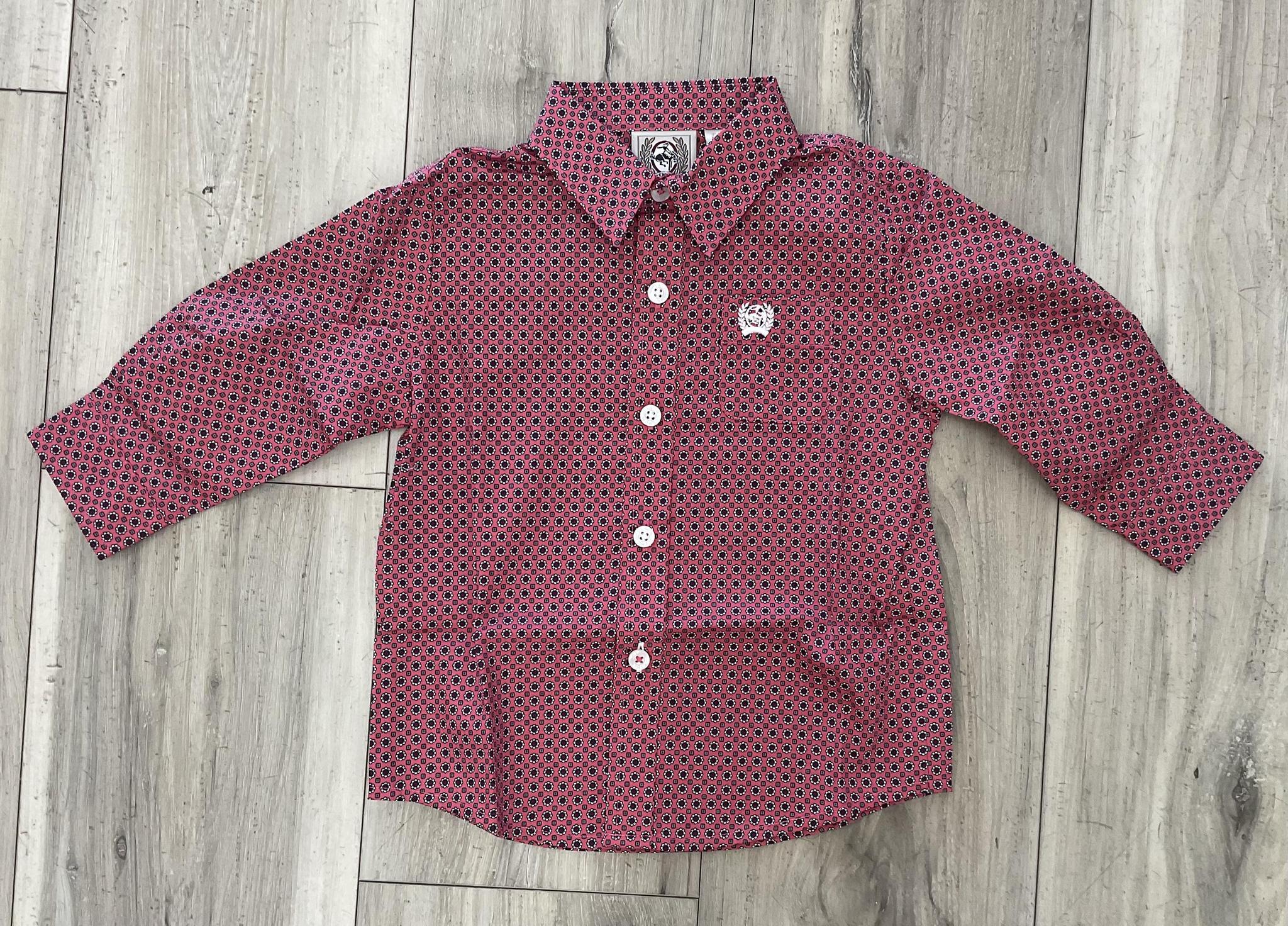 CINCH BOY’S INFANTS LONG SLEEVE PINK PRINT SHIRT |MTW7062420