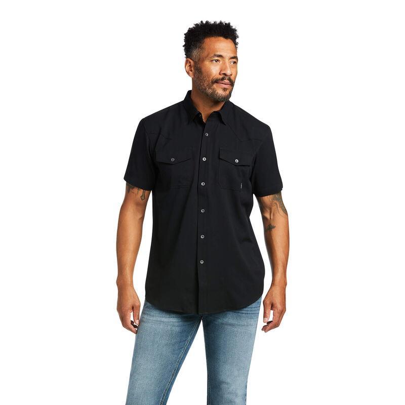 “ Adam “ | MEN'S VENTTEK WESTERN FITTED SNAP BLACK 10039572