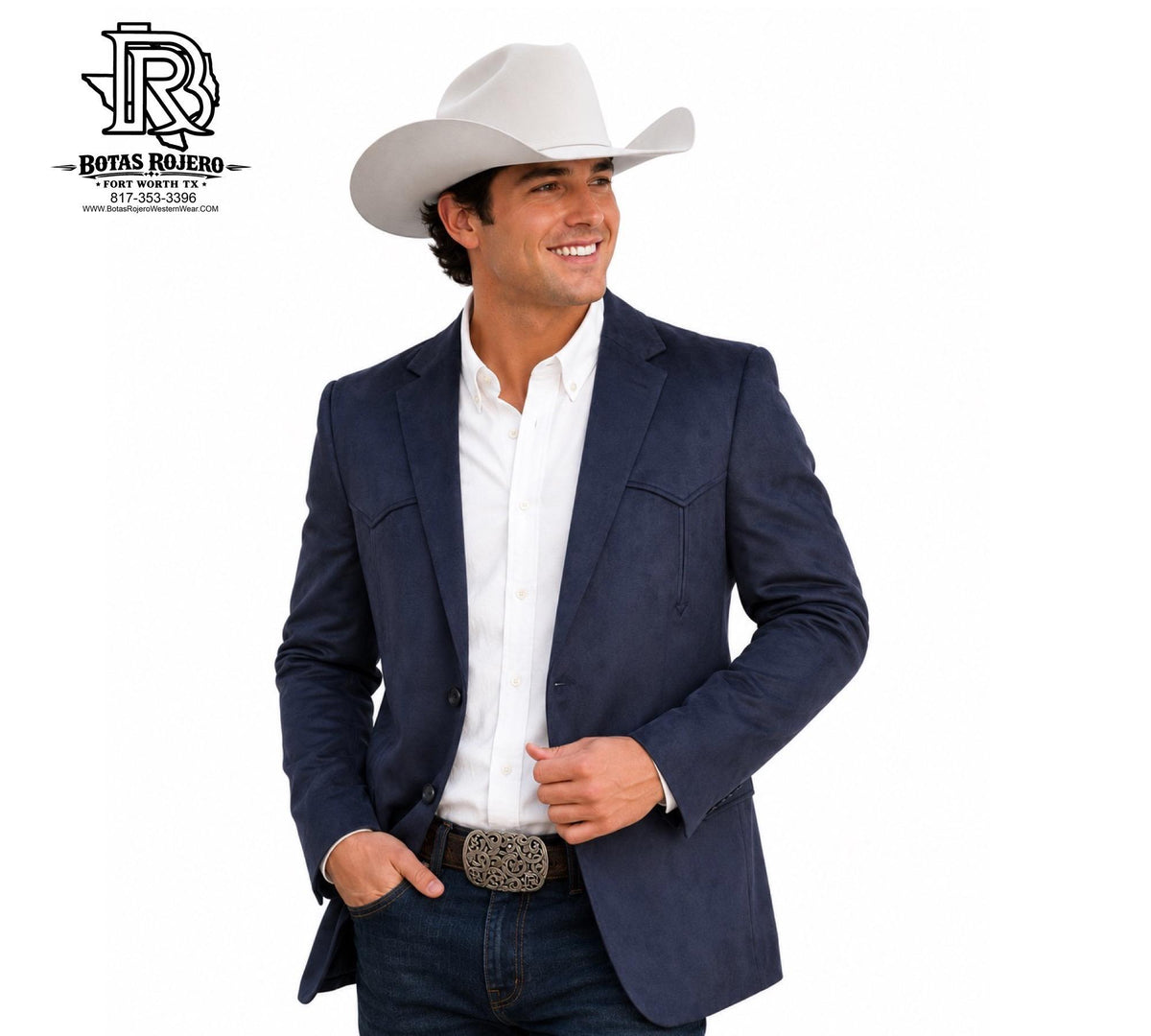 “ Buck “ | MEN WESTERN SPORT COAT NAVY SUEDE