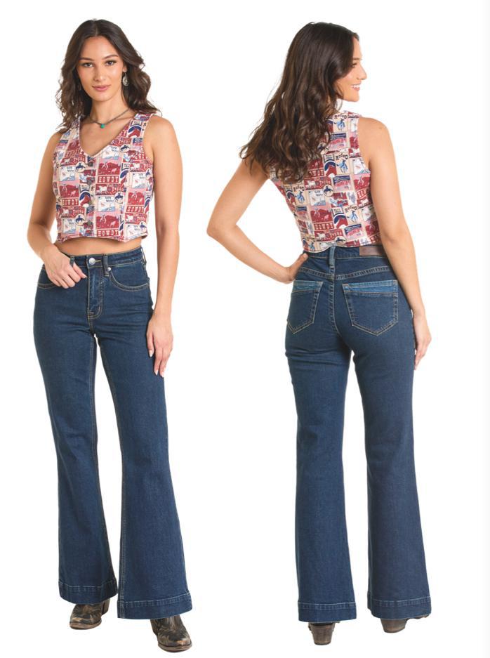 WOMEN’S ROCK & ROLL SCARLET AMERICAN VEST |BW98D06392