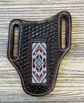“ CESAR “ | IRON SPUR WESTERN CO.  KNIFE SHEATH WESTERN TOOLED LEATHER  BEADED