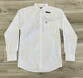 ARIAT MEN’S PRIMW FITTED WHITE GEO DOT LONG SLEEVE SHIRT | 10071596