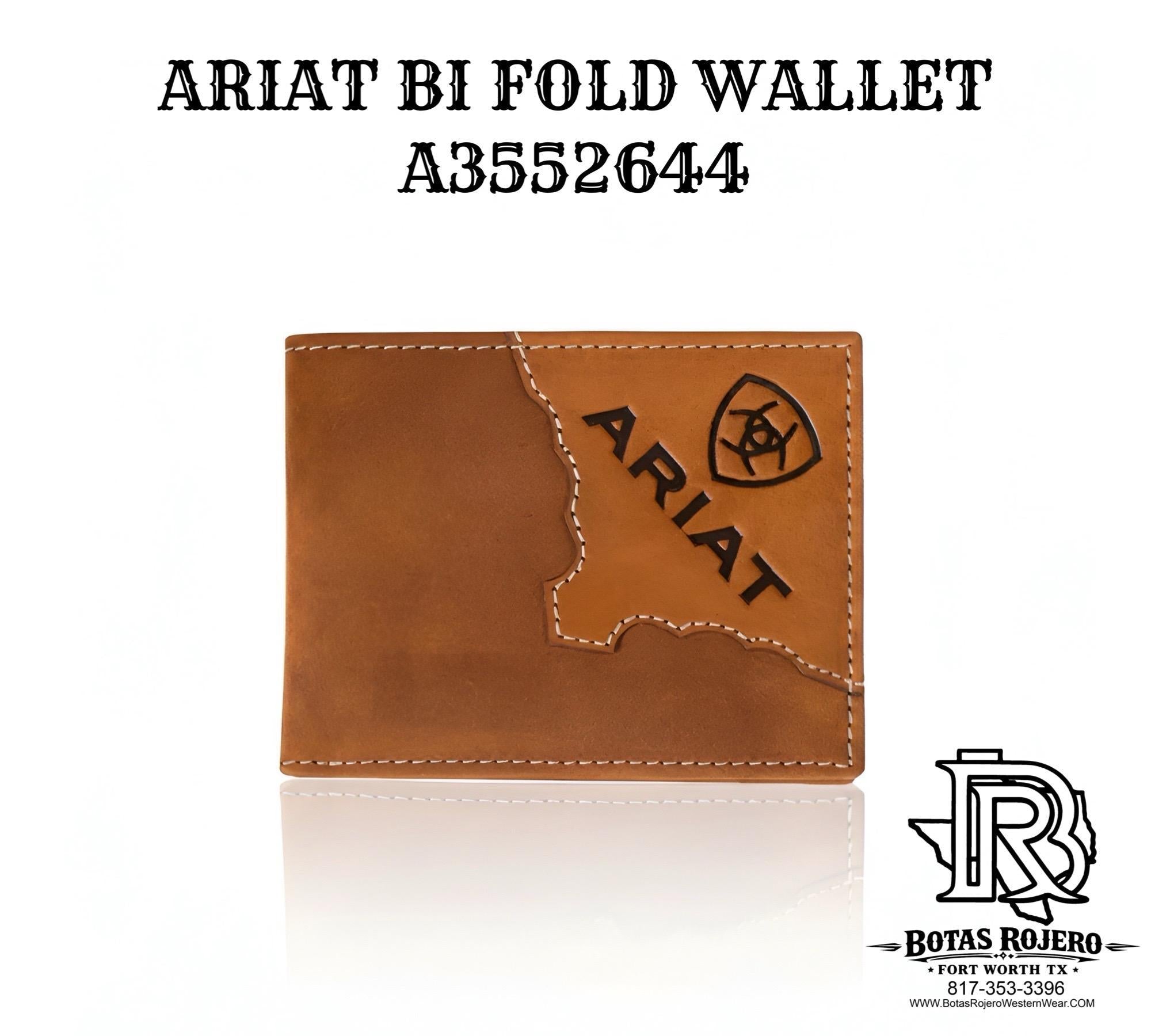 ARIAT BIFOLD WALLET TWO TONE LEATHER MEDIUM BROWN A3552644