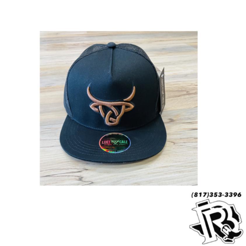 “ SAUL “ | MEN CAP BULL HEAD LAZO FLAT BLACK /BROWN LOST CALF
