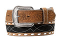3D MEN'S ROUGHOUT INLAY BLACK AND BROWN BELT |D1000207107