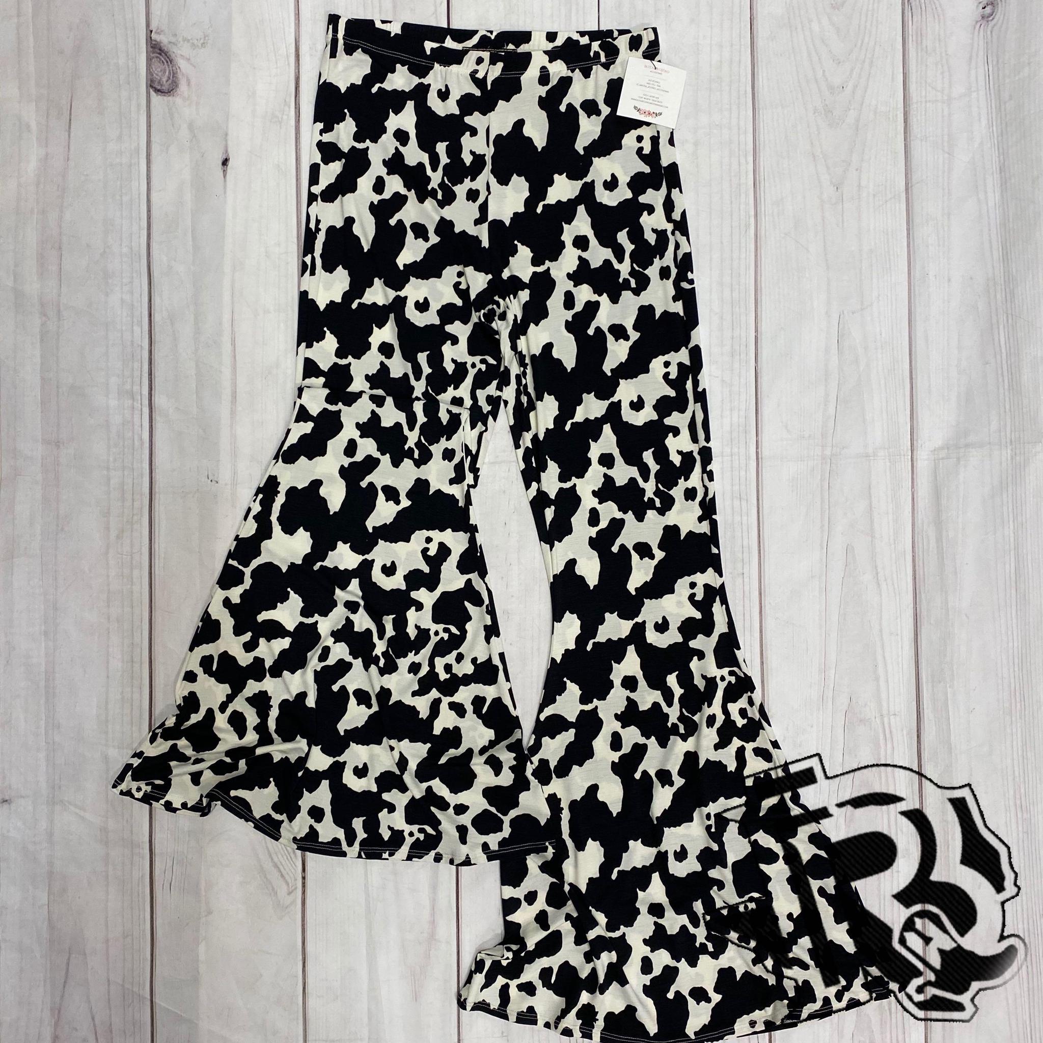 COW PRINT BELL BOTTOMS