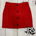 BRIANNA RED BUTTON UP SKIRT