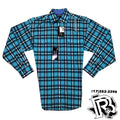 Panhandle shirt | Blue pattern with snap buttons 36s1092