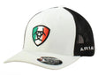 Ariat Men's Mexico Shield White & Black Flexfit Hat| A300011705