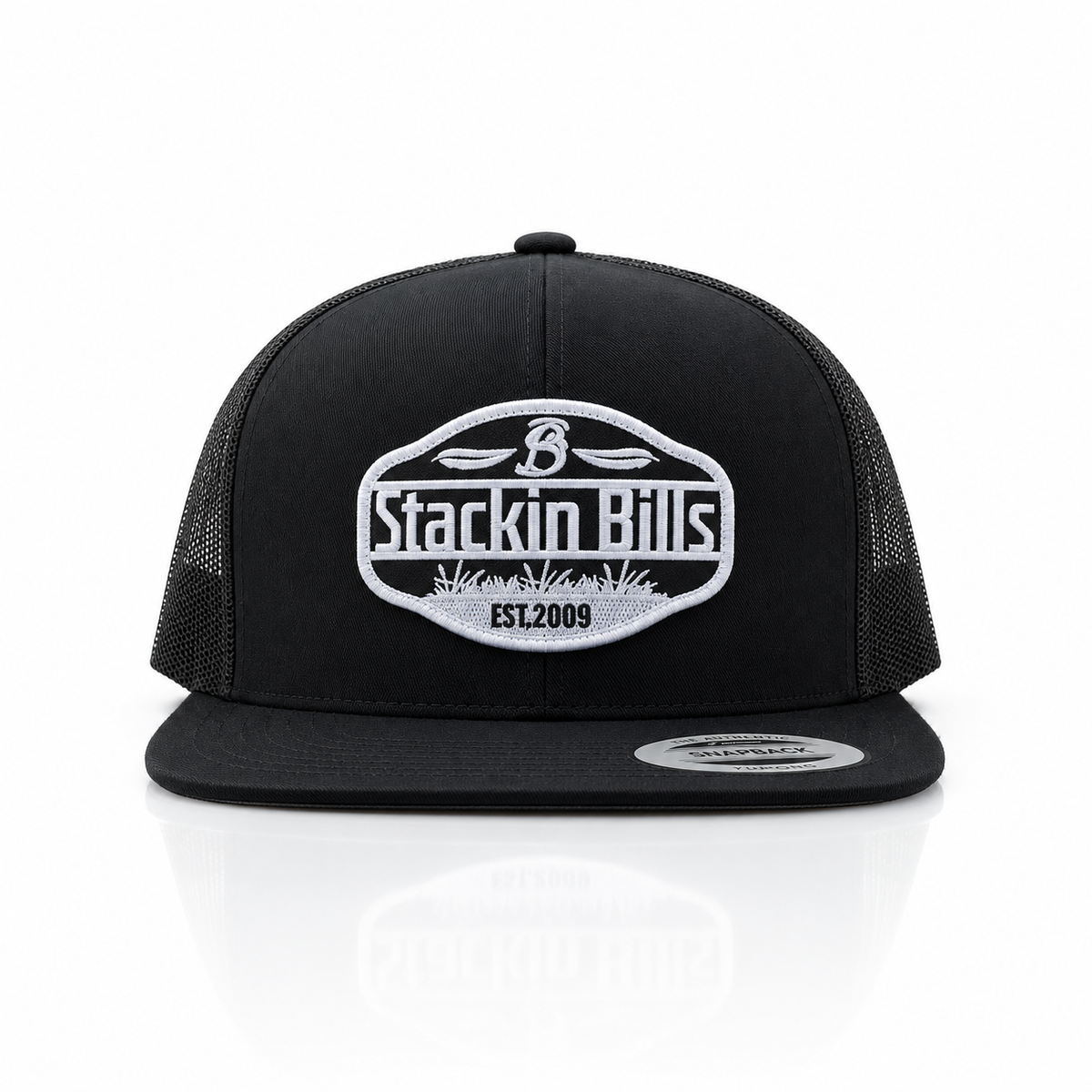 “ SB GHOST “ STACKIN BILL CAP BLACK SNAP BACK