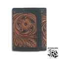 WALLET TRIFOLD | TOOLED LEATHER FLORAL H-63T