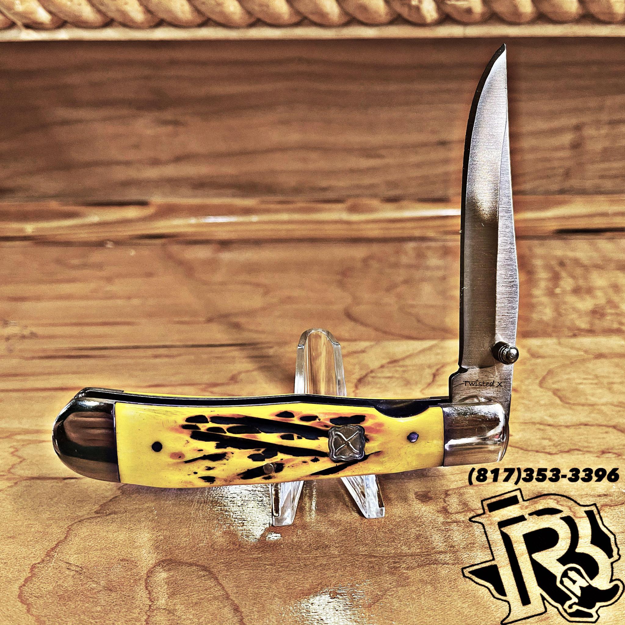 wisted X KNIFE | 1 blade YELLOW handle knife