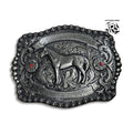 “ Horse Grey “ | MEN WESTERN BELT BUCKLE SQUARE