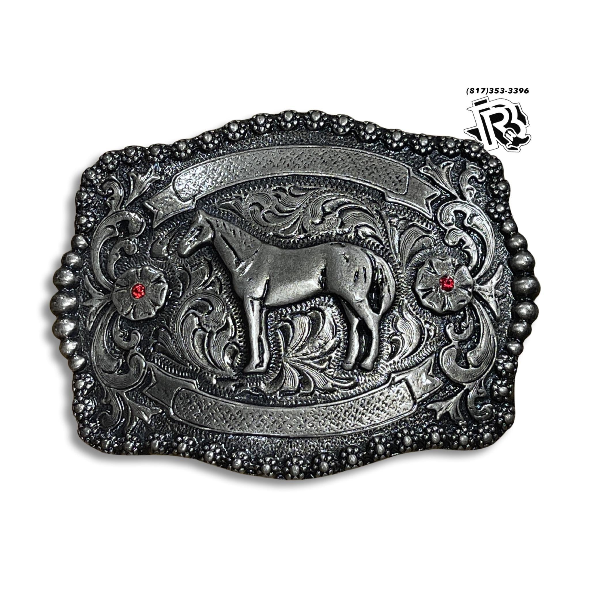 “ Horse Grey “ | MEN WESTERN BELT BUCKLE SQUARE
