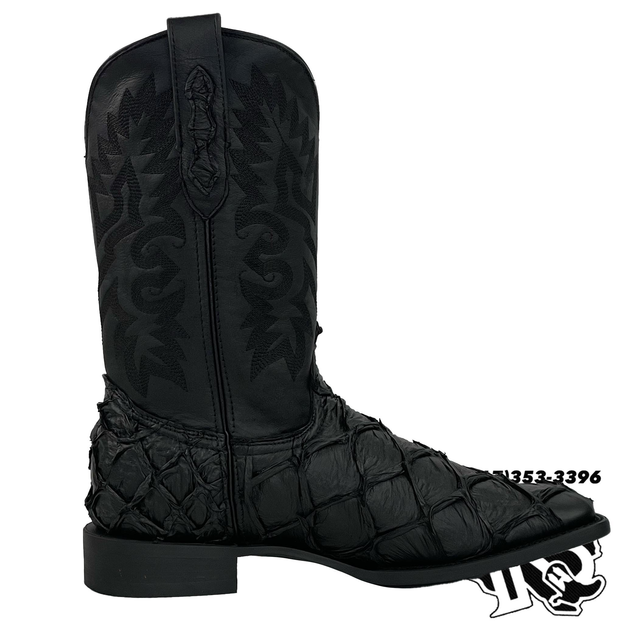 BIG BASS (FISH BOOTS) | MATTE BLACKED EDITION MEN SQUARE TOE