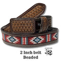 “ Ryan “ | MEN WESTERN BELT BEADED RED MULTI COLOR