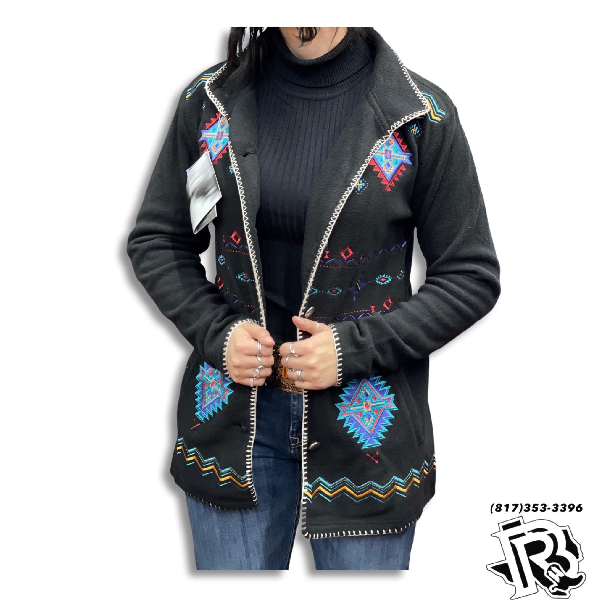 “ Jaylah  “  | WOMEN COAT BROWN VINTAGE WESTERN DESIGN 52-7839 BLACK