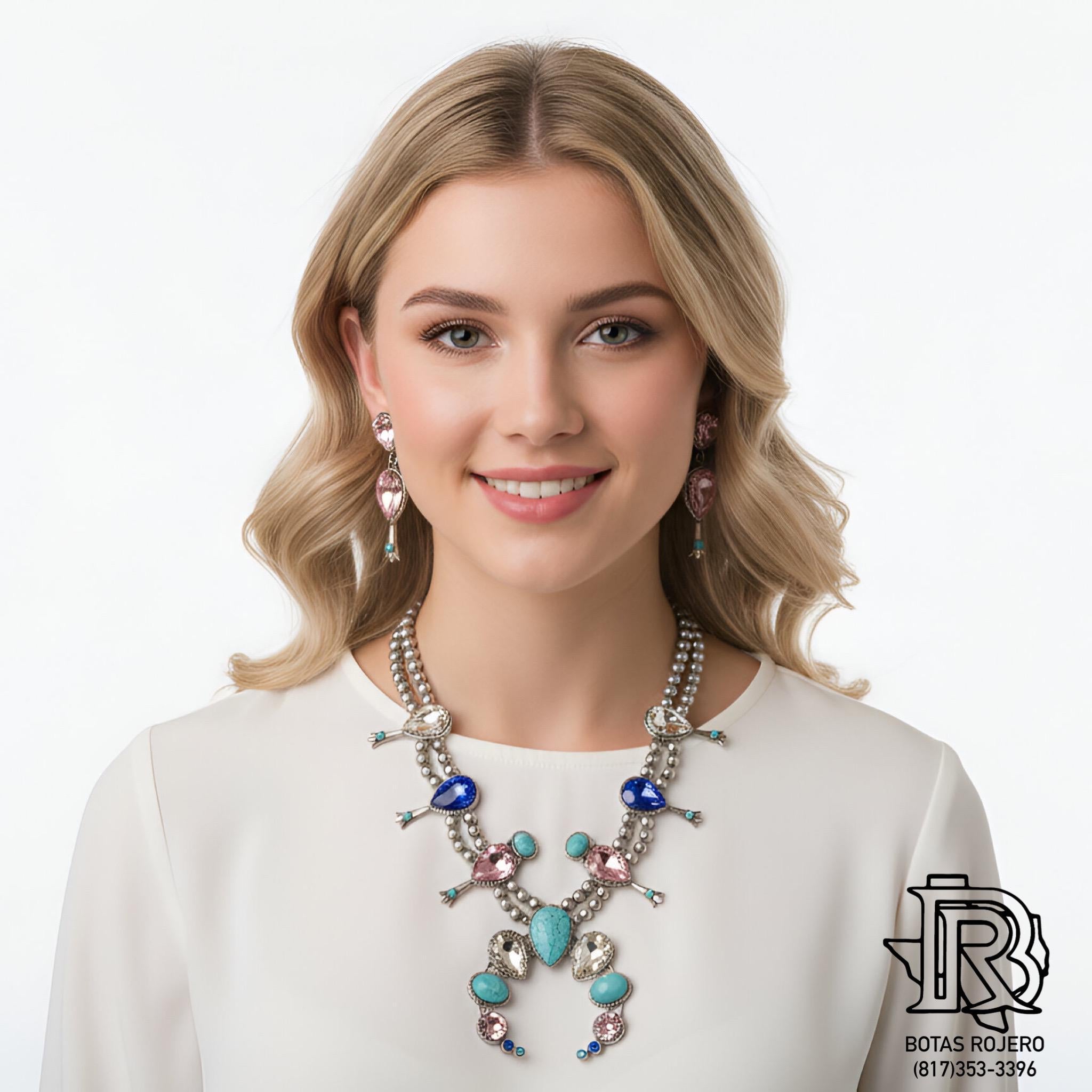 COLORFUL WOMEN’S WESTERN NECKLACE & EARRINGS