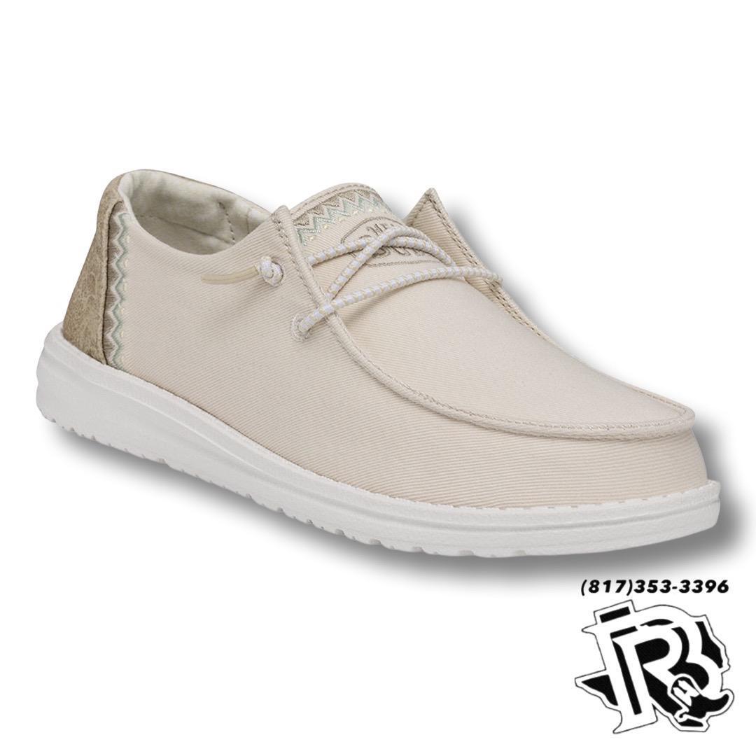 “ WENDY “ | WOMEN HEY DUDE STRETCH SLIP ON SHOE LIGHT CREAM 40083-1KX
