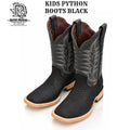 " MATEO " PYTHON PRINT BLACK JR KIDS SQUARE TOE BOOTS