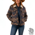Womens Sherpa charcoal rock & roll jacket | BW92C01923
