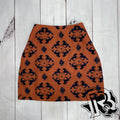 NONA RUST HORSE PATTERN SKIRT