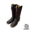 MEN’S BLACK CHERRY HORN BACK SQUARE TOE MEN WESTERN BOOTS