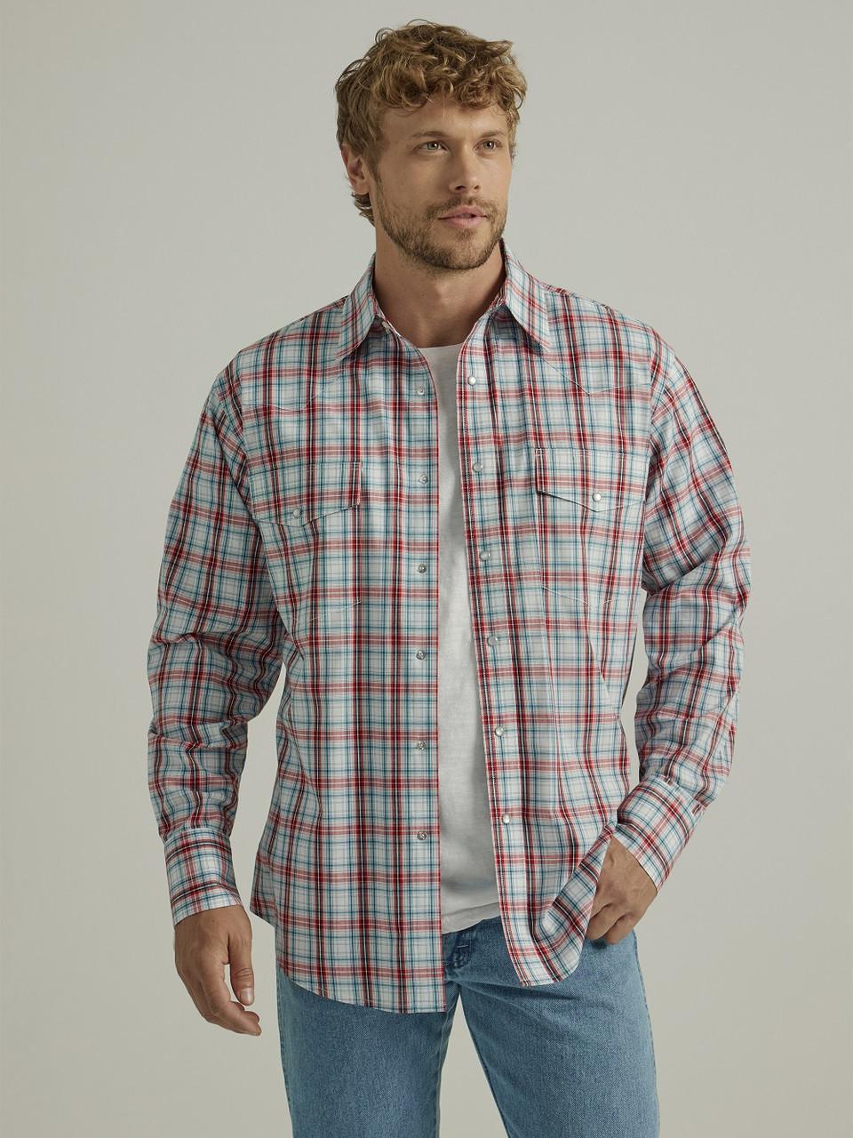 WRANGLER WRINKLE RESIST RED PLAID - MENS SHIRT - 112330369