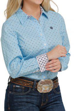WOMANS CINCH LONG SLEEVE LIGHT BLUE SHIRT |MSW9165023