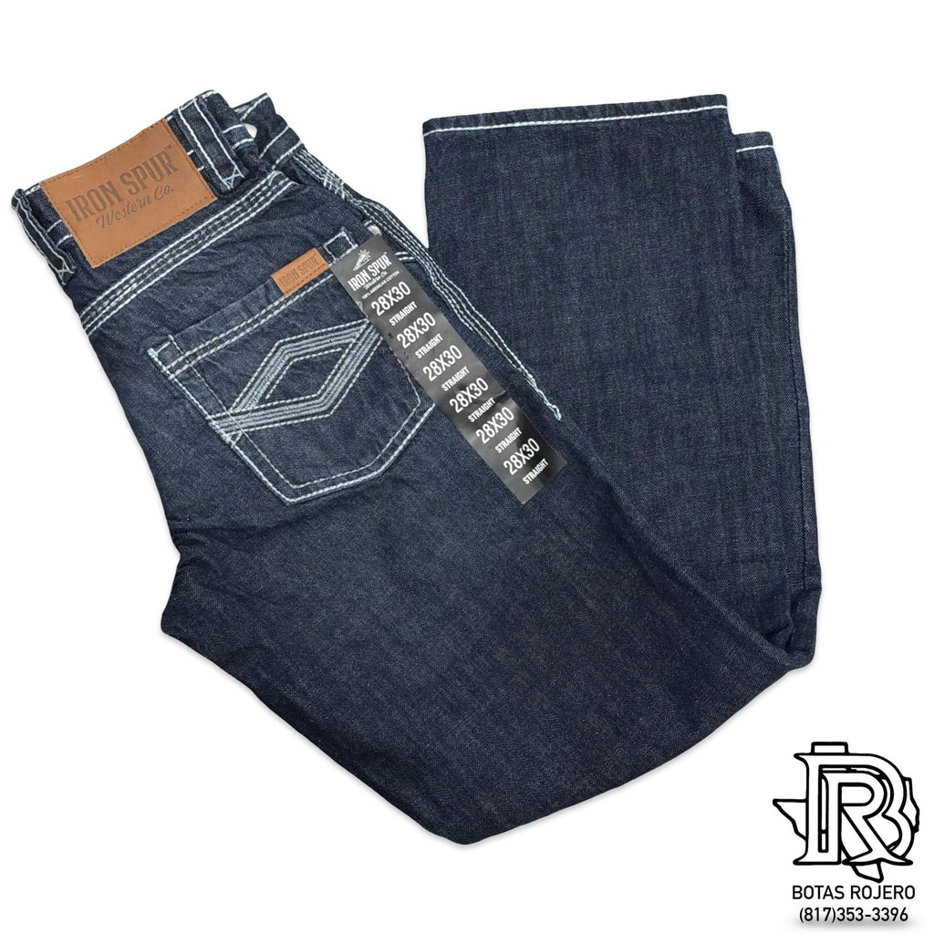 05 | Iron Spur Men’s Relaxed Boot Cut Western Jeans – Dark Blue 100% Cotton Denim