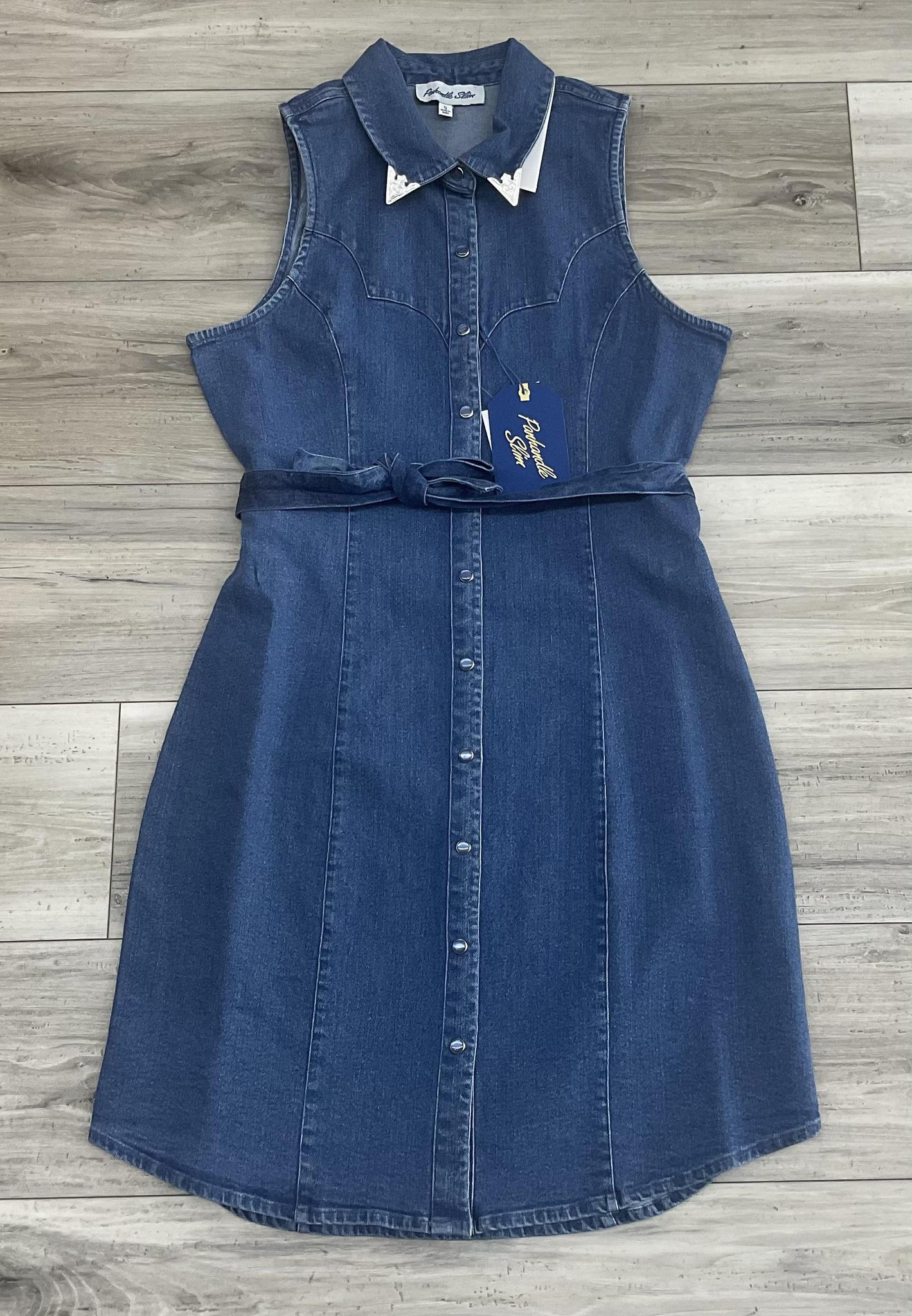 PANHANDLE WOMEN’S. DARK WASH DENIM SLEEVELESS DRESS | LWD0R08456