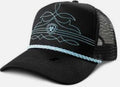 Ariat Western Womens Cap Baseball Hat Stitch Black Turquoise| A300093133