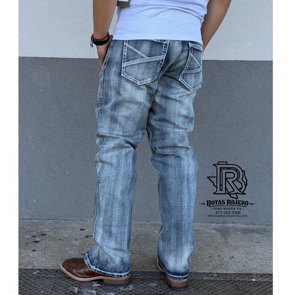 03 | BOOTCUT IRON SPUR MED BLUE WESTERN MEN JEANS