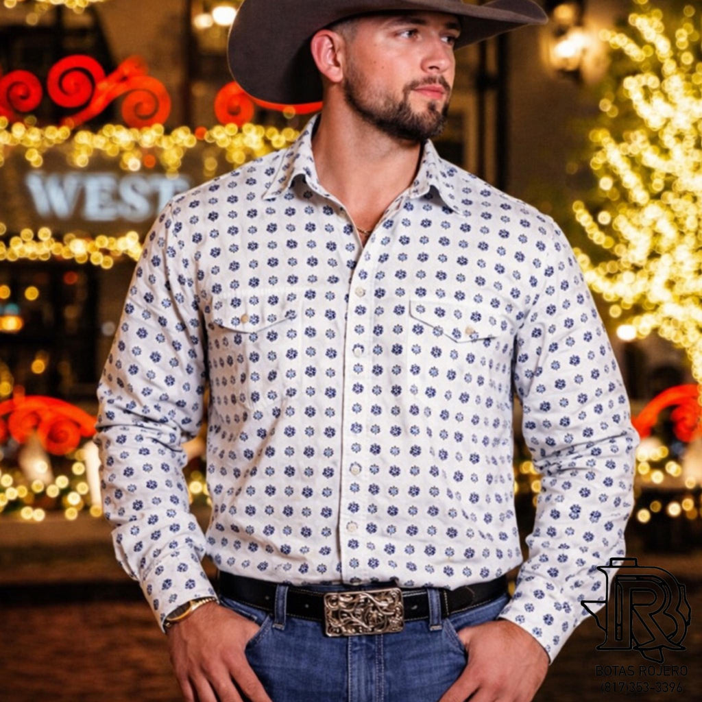 MENS ARIAT WARREN CLASSIC FIT OFF WHITE LONG SLEEVE SHIRT | 10053916