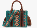 WRANGLER SOUTHWESTERN TURQUOISE CROSSBODY TOTE BAG